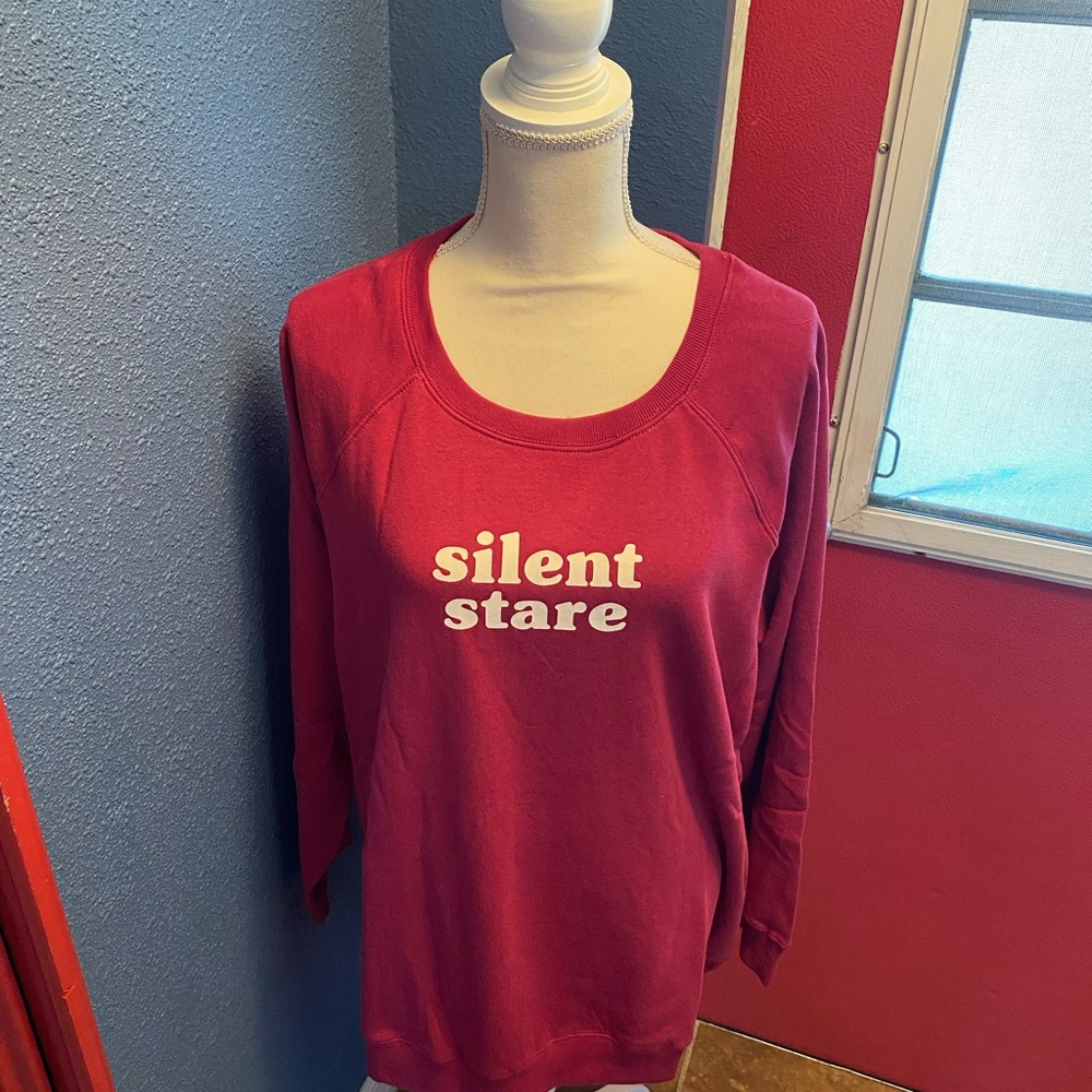 NWT Torrid silent stare cozy long sleeve fleece sweatshirt burgundy size 2x - Picture 5 of 9